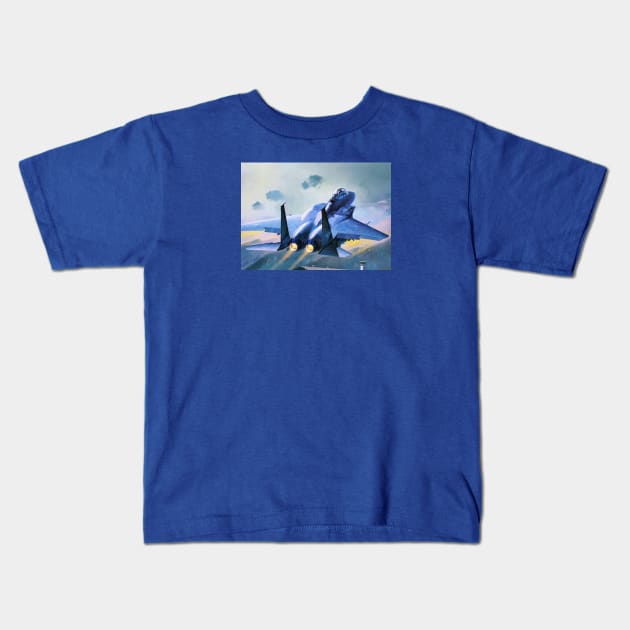 F15 Eagle Kids T-Shirt by Aircraft.Lover